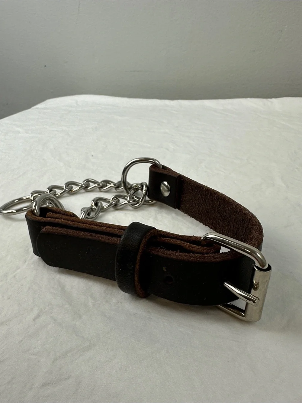 NWOT Mighty Paw Leather Martingale Dog Collar, Medium